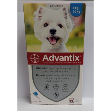 ADVANTIX PERROS 4-10 KG 4 PIPE